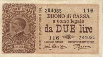 Buoni di cassa - 2 Lire 14/03/1920 ... 