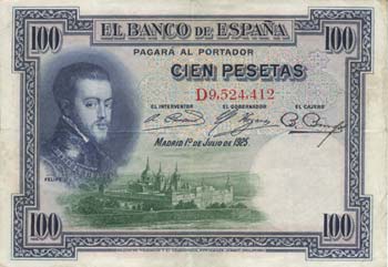 Spagna - 100 Pesetas 1/7/1925 ... 