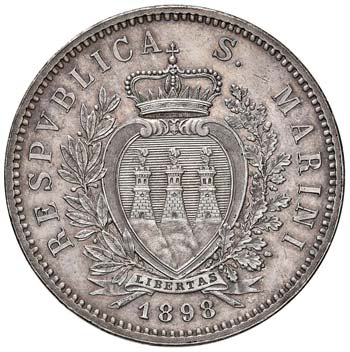 SAN MARINO 5 Lire 1898 – AG (g ... 