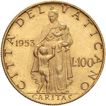 Pio XII (1939-1958) 100 Lire 1953 ... 