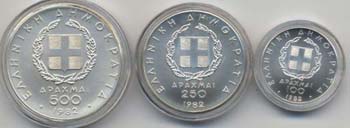 GRECIA 100, 250 e 500 Dracme 1982 ... 