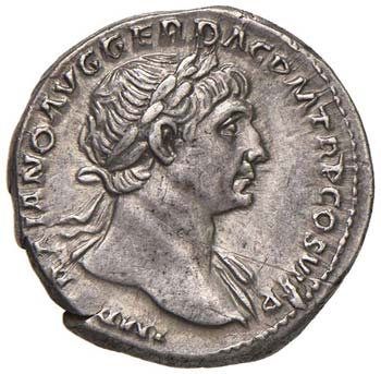 Traiano (98-117) Denario - Testa ... 