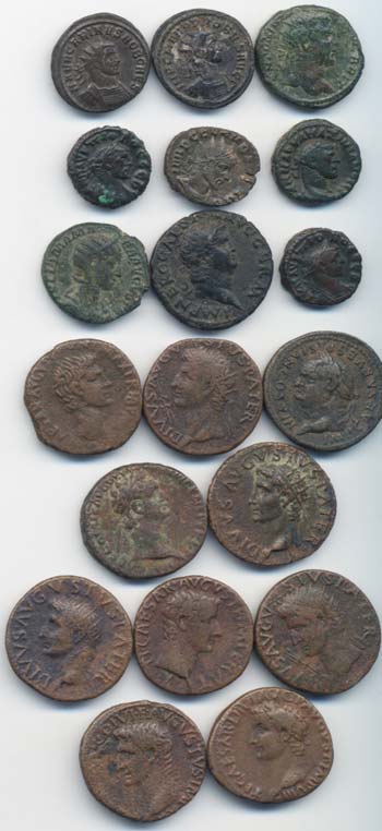 Lotto di 19 bronzi romani, in ... 