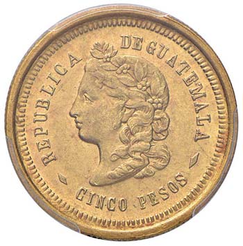 GUATEMALA 5 Pesos 1874 P - Fr. 45 ... 