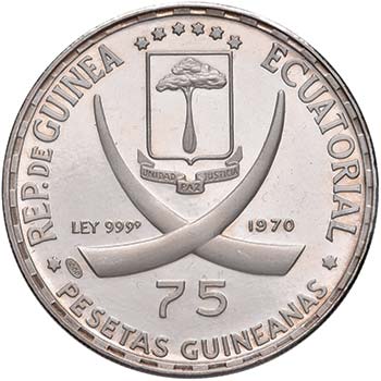 GUINEA EQUATORIALE 75 Pesetas 1970 ... 