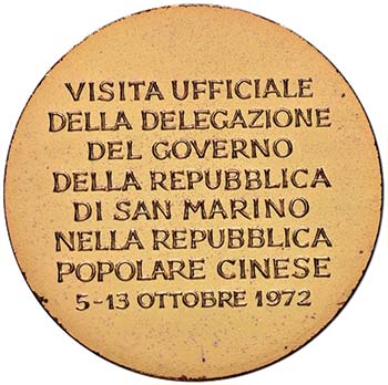 SAN MARINO Medaglia 1972 Visita ... 