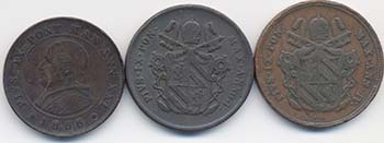 Lotto di 3 monete di Pio IX, come ... 