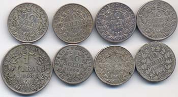 Lotto di 8 monete di Pio IX in ... 