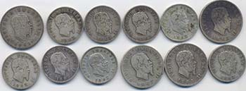 Lotto di 12 monete d’argento di ... 
