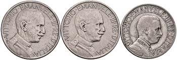 Lotto di 3 monete di Vittorio ... 