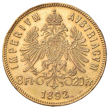 AUSTRIA 8 Fiorini 1892 - AU (g ... 