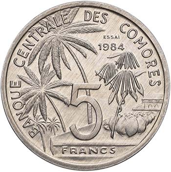 COMORES 5 Franchi 1984 Essai - MB ... 