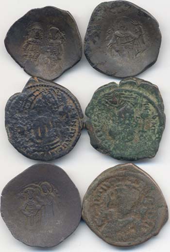 Lotto di sei monete bizantine da ... 