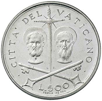 Paolo VI (1963-1976) 500 Lire A. V ... 