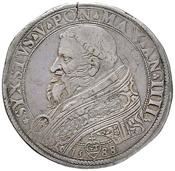Sisto V (1585-1590) Piastra 1588 ... 