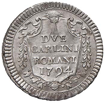 Pio VI (1774-1799) 2 Carlini 1794 ... 