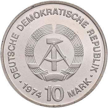 GERMANIA DDR - 10 Marchi 1974 25th ... 