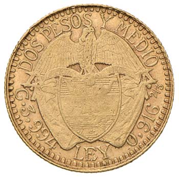 COLOMBIA 2,50 Pesos 1913 - Fr. 111 ... 