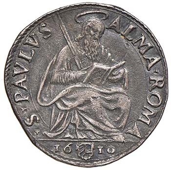 Paolo V (1605-1621) Testone 1610 ... 