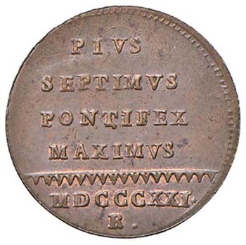 Pio VII (1800-1823) Quattrino 1821 ... 