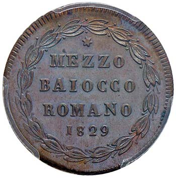 Pio VIII (1829-1830) Mezzo baiocco ... 