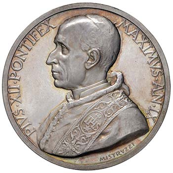 Pio XII (1939-1958) Medaglia A. IX ... 