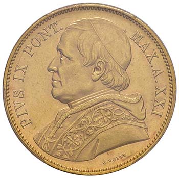 Pio IX (1846-1870) 100 Lire 1866 ... 