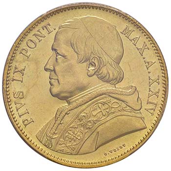 Pio IX (1846-1870) 100 Lire 1869 ... 
