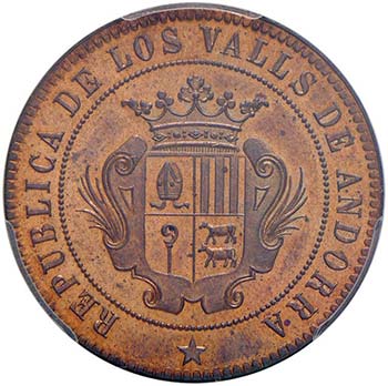 ANDORRA 10 Centimos 1873 – KM X2 ... 