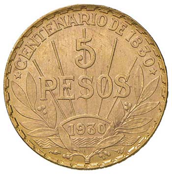 URUGUAY 5 Pesos 1930 – Fr. 6 AU ... 