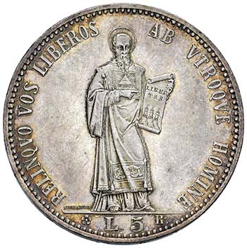 SAN MARINO 5 lire 1898 - Gig. 17 ... 