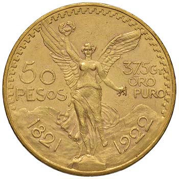 MESSICO 50 Pesos 1922 -  AU (g ... 