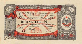 ALBANIA Banconote - ½ Buona lek ... 
