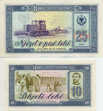 ALBANIA Banconote - 25 e 10 lek ... 