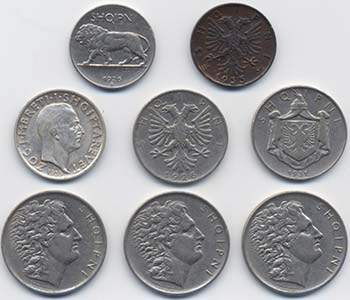 ALBANIA lotto di 8 monete