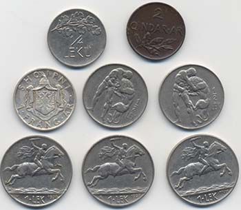 ALBANIA lotto di 8 monete