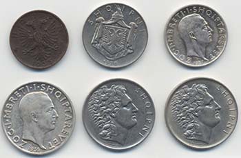 ALBANIA lotto di 6 monete