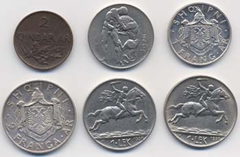 ALBANIA lotto di 6 monete