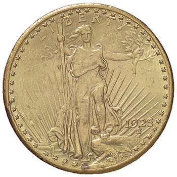 USA 20 Dollari 1925 - KM 131 AU (g ... 