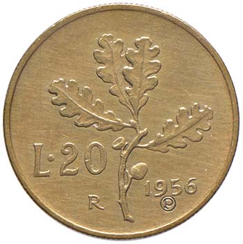 REPUBBLICA ITALIANA 20 Lire 1956 ... 