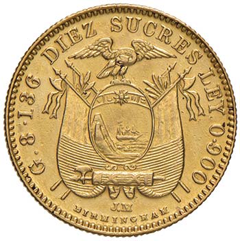 ECUADOR 10 Sucres 1899 - Fr. 10 AU ... 