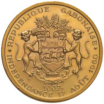 GABON 100 Francs 1960 - KM 4 AU (g ... 