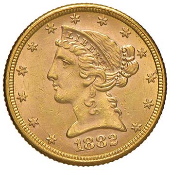 USA 5 Dollars 1882 - KM 101 AU (g ... 