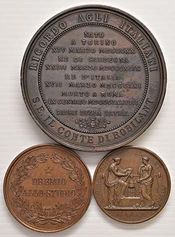 Lotto di tre medaglie dei Savoia:  ... 
