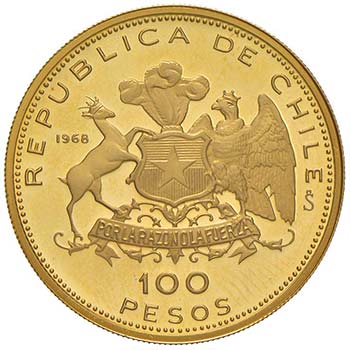 CILE 100 Pesos 1968 ... 