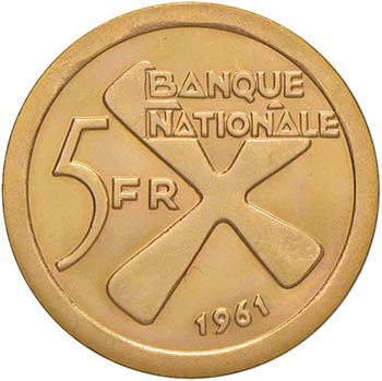 KATANGA 5 Francs 1961 - KM 2a AU ... 