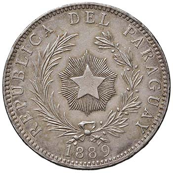 PARAGUAY Peso 1889 - KM 5 AG (g ... 
