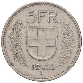 SVIZZERA 5 Franchi 1952 B - KM 40 ... 