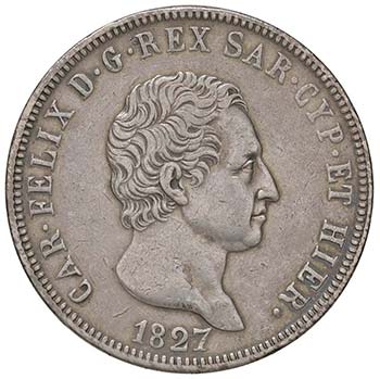 Carlo Felice (1821-1831) 5 Lire ... 