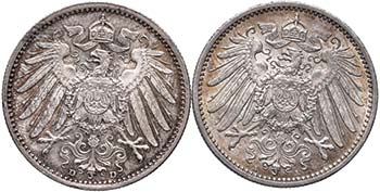 GERMANIA - Lotto di 2 monete da 1 ... 